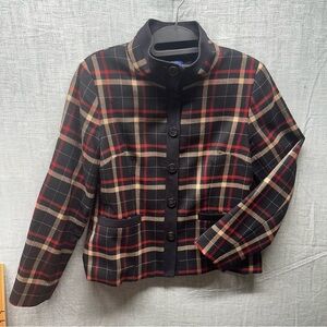 Pendleton Plaid Blazer - Black, Red, Tan